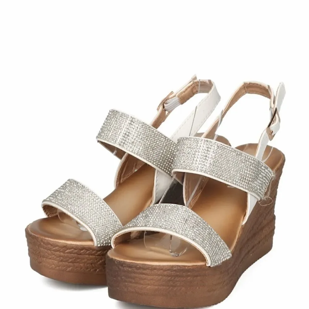 💥Refresh Rhinestone Embellished Wedge Sandals